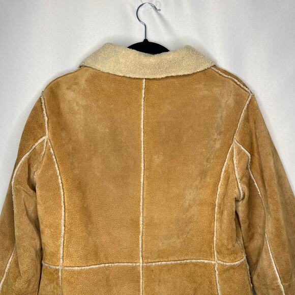 EMC Brown Leather Suede Zip Fur Lined Jacket Size Medium - Picture 8 of 14